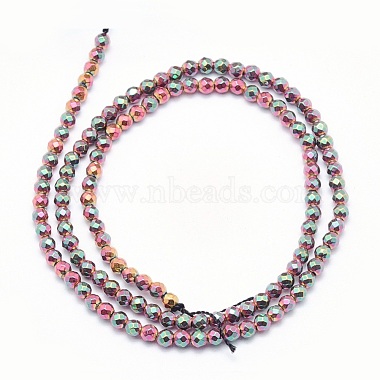 Electroplate Non-magnetic Synthetic Hematite Beads Strands(G-L486-B-02)-3