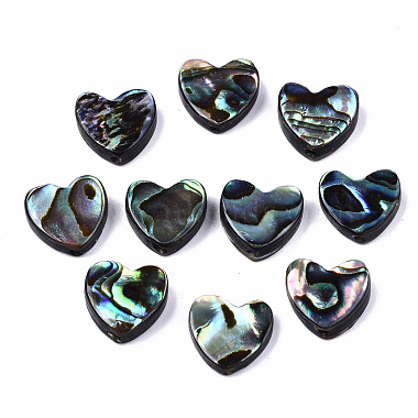Colorful Heart Paua Shell Beads