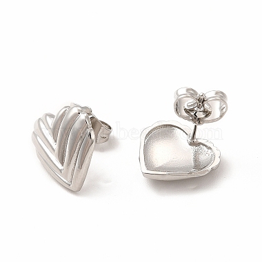 Heart Rack Plating Brass Stud Earrings for Women(EJEW-H091-28P)-2