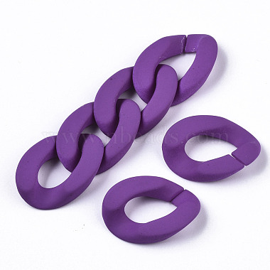 Opaque Spray Painted Acrylic Linking Rings(OACR-R249-03A)-3