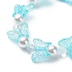 4 pièces 4 couleurs papillon acrylique et bracelets extensibles perlés en plastique(BJEW-JB08859)-5