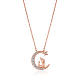 Chinese Zodiac Necklace Dragon Necklace 925 Sterling Silver Rose Gold Dragon on the Moon Pendant Charm Necklace Zircon Moon and Star Necklace Cute Animal Jewelry Gifts for Women(JN1090E)-1