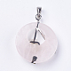 Pendentifs de quartz rose naturel(G-F546-A10)-3