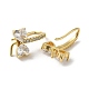 Bowknot Shape Rack Plating Brass Micro Pave Cubic Zirconia Earrings Hooks(KK-E084-44G)-2