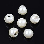 Acrylic Imitation Pearl Charms, Teardrop, Creamy White, 11.5x11.5x11.5mm, Hole: 2mm(X-OACR-N134-002A-01)