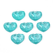 Transparent Resin Cabochons, Water Ripple, Heart, Light Sea Green, 17x21x7.5mm(CRES-N031-003A-B05)