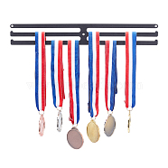 Rectangle Iron Medal Holder, Medals Display Hanger Rack, Medal Holder Frame, Black, 35x5x0.2cm(ODIS-WH0007-55A)