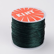 Round Waxed Polyester Cords, Dark Green, 0.6mm, about 76.55 yards(70m)/roll(YC-K002-0.6mm-07)