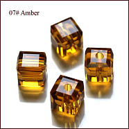 Imitation Austrian Crystal Beads, Grade AAA, Faceted, Cube, Goldenrod, 8x8x8mm(size within the error range of 0.5~1mm), Hole: 0.9~1.6mm(SWAR-F074-8x8mm-07)