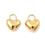 304 Stainless Steel Charms, Heart Charm, Real 18K Gold Plated, 8x6x3mm, Hole: 2x2mm(X-STAS-A089-29G)