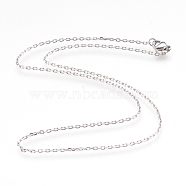 304 Stainless Steel Cable Chain Necklaces, with Lobster Claw Clasps, Stainless Steel Color, 16.7 inch(42.5cm), 1.5mm(NJEW-G313-19P)