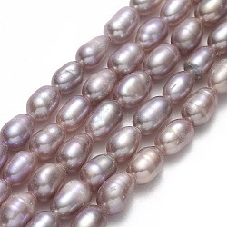 Natural Cultured Freshwater Pearl Beads Strands, Rice, Rosy Brown, 4.5~5.5x3.5~4.5mm, Hole: 0.6mm, about 62~66pcs/strand, 13.39"(34cm)(PEAR-J006-10D-01A)