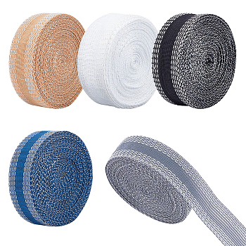Elite Polyester Ribbon, Cotton Ribbon, for Garment Accessories, Iron-on Hem Tape Roll for Suit Pants Jeans Trousers Garment Clothes Skirts, Mixed Color, 1 inch(25mm)