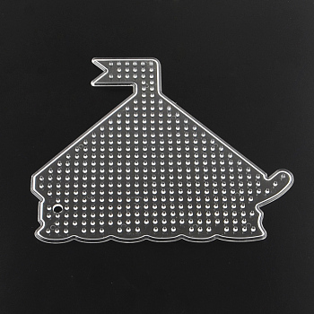 House ABC Plastic Pegboards used for 5x5mm DIY Fuse Beads, Clear, 132x151x5mm