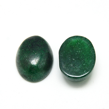 Dyed Natural White Jade Cabochons, Oval, Sea Green, 18x13x6mm