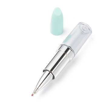 Lipstick Shape Empty Tube Black Ink Ballpoint Pens, for DIY Glitter Epoxy Resin Crystal Ballpoint Pen Herbarium Pen Making, Light Green, 10.2cm