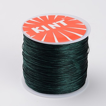 Round Waxed Polyester Cords, Dark Green, 0.6mm, about 76.55 yards(70m)/roll