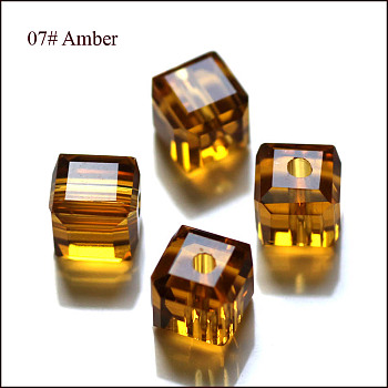 Imitation Austrian Crystal Beads, Grade AAA, Faceted, Cube, Goldenrod, 8x8x8mm(size within the error range of 0.5~1mm), Hole: 0.9~1.6mm