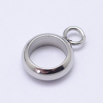 304 Stainless Steel Tube Bails, Loop Bails, Ring, Stainless Steel Color, 10x7x2.5mm, Hole: 2mm