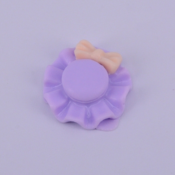 Opaque Frosted Resin Cabochon, Cap, Purple, 18.5x6.5mm