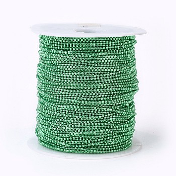 Iron Ball Chains, Soldered, with Spool, Electrophoresis, Green, 1.5mm, about 100yards/roll(91.44m/roll)