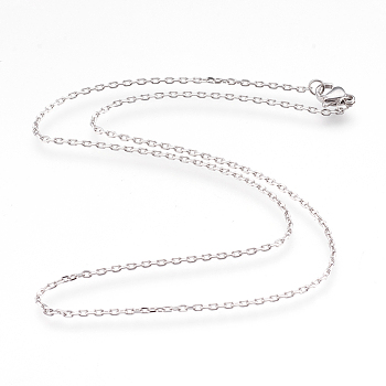 304 Stainless Steel Cable Chain Necklaces, with Lobster Claw Clasps, Stainless Steel Color, 16.7 inch(42.5cm), 1.5mm