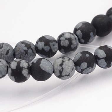 4mm Round Snowflake Obsidian Beads