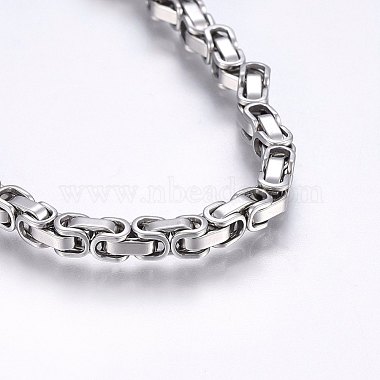 201 Stainless Steel Byzantine Chain Bracelets(BJEW-F331-06P)-2