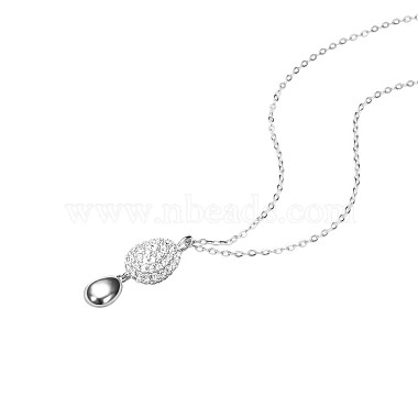 TINYSAND 925 Sterling Silver Cubic Zirconia Drop Pendant Necklaces(TS-N322-S)-3