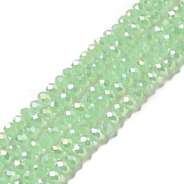 4mm PaleGreen Abacus Electroplate Glass Beads