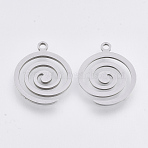 Tarnish Resistant 201 Stainless Steel Pendants, Laser Cut Pendants, Vortex, Stainless Steel Color, 18x15x1mm, Hole: 1.5mm(STAS-T044-83P)
