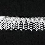 Polyester Embroidery Flower Tassel Lace Ribbon, Garment Accessories, White, 3 inch(75mm)(DIY-WH0651-17B)