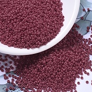 MIYUKI Round Rocailles Beads, Japanese Seed Beads, 11/0, (RR408D) Opaque Dark Red, 11/0, 2x1.3mm, Hole: 0.8mm, about 5500pcs/50g(SEED-X0054-RR0408D)