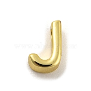 Brass Pendants, Real 18K Gold Plated, Letter J, 8x5x3mm, Hole: 1.2mm(KK-P263-13G-J)