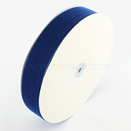 5/8 inch Single Face Velvet Ribbon, Medium Blue, 5/8 inch(15.9mm), about 25yards/roll(22.86m/roll)(OCOR-R019-15.9mm-070)