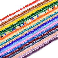 Glass Beads Strands, Imitation Quartz, Faceted, Round, Mixed Color, 2mm, Hole: 0.5mm,  about 175pcs/strand, 14.9 inch(38cm)(G-K185-16V)