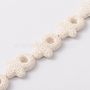 Synthetic Lava Rock Bead Strands, Female Gender Sign, Dyed, White, 38x34x8mm, Hole: 1mm, about 12pcs/strand, 16.1 inch(G-N0094-11)