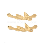 Ion Plating(IP) 304 Stainless Steel Connector Charms, Leaf Links, Golden, 30x9x1.5mm, Hole: 1mm(STAS-C108-21G)