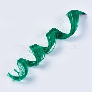 Fashion Women's Hair Accessories, Iron Snap Hair Clips, with Chemical Fiber Colorful Hair Wigs, Green, 50x3.25cm(PHAR-TAC0001-004)