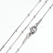 304 Stainless Steel Coreana Chain Necklaces, with Lobster Claw Clasps, Stainless Steel Color, 19.8 inch(50.5cm), 0.8~1.8mm(STAS-G083-24P)