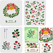 Plastic Drawing Painting Stencils Templates, for Painting on Scrapbook Fabric Tiles Floor Furniture Wood, Rectangle, Floral Pattern, 29.7x21cm, 3pcs/set(DIY-WH0172-846)