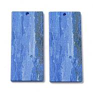 Opaque Acrylic Pendants, Rectangle, Cornflower Blue, 40x17.5x2mm, Hole: 1.6mm(BACR-D002-06B)