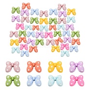 Opaque Resin Cabochons, Polka Dot Bowknot, Mixed Color, 16x21x9mm(KK-YW0001-09)