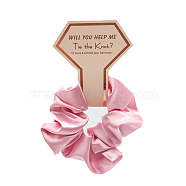 Tie Cloth Elastic Hair Accessories, for Girls or Women, Scrunchie/Scrunchy Hair Ties, Flamingo, 100~210mm, 5pcs/set(PW-WG42564-04)