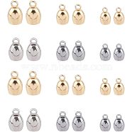 Unicraftale  304 Stainless Steel Cord Ends, End Caps, Barrel, Golden & Stainless Steel Color, 8~10x4.5~7mm, Hole: 1.6~2mm, Inner Diameter: 3~5mm, 30pcs/box(STAS-UN0010-62)