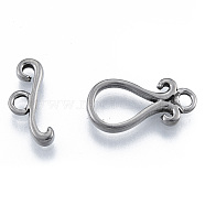 304 Stainless Steel Toggle Clasps, Teardrop, Stainless Steel Color, Bar: 7x17x2.5mm, Hole: 2.5mm, Heart: 19.5x10x2mm, Hole: 2mm.(STAS-N092-185)
