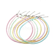 7Pcs 7 Color Round Acrylic Beaded Necklaces for Women, Stackable Summer Jewelry for Women, Mixed Color, 15.94 inch(40.5cm), Beads: 4mm, 1Pc/color(NJEW-JN03864)