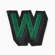 Computerized Embroidery Cloth Iron On Patches, Costume Accessories, Appliques, Letter, Green, 41x46x2mm(DIY-WH0083-01W)