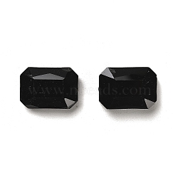 Electroplated Glass Beads, Pearl Luster Plated, Faceted, Rectangle, Black, 18x13x6mm, Hole: 1mm(X-EGLA-H002-A-03)