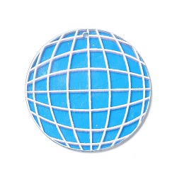 Printed Acrylic Pendants, Balloon Charm, Deep Sky Blue, 39.8x1.6mm, Hole: 2mm(MACR-G059-16A)